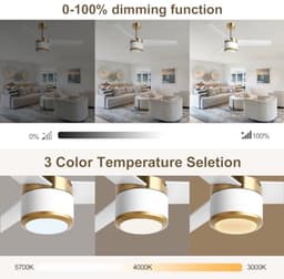 Plafondventilator met Verlichting en Afstandsbediening - 132 cm, 6 Snelheden, Timer, DC-motor, Wifi en Alexa Bediening — thumbnail 5