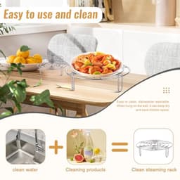 Rond roestvrij stalen stoomrek voor Air Fryer - 20 x 5,5 cm — thumbnail 6