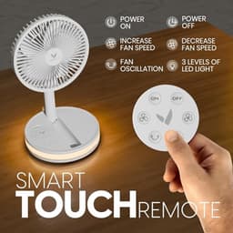 Draagbare Ventilator met 4 Snelheden en Afstandsbediening - Ideaal voor Reizen en Buitenshuis — thumbnail 2