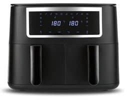 Dubbele airfryer - Dubbele Heteluchtfriteuse 2x4 Liter met Touchscreen, Synchro-kookzones, 10 Programma's, 2600W, Vetarm Frituren, Airfryer XXL voor Gezinnen