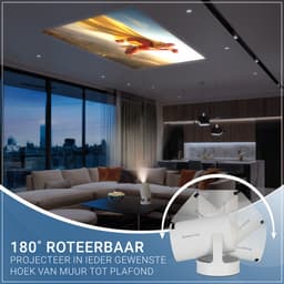 Blume Living® LED Mini Beamer BL300 Ultra Smart Projector + Ingebouwde Speaker - 4K-ondersteuning - LED Beamer met Android 14 – Short Throw & WiFi - Draagbare Home Cinema, Outdoor — thumbnail 2