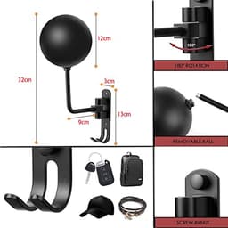 Helmhouder voor motorfiets - Wandmontage en Aluminiumlegering — thumbnail 3