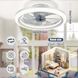 Plafondventilator met Licht en Afstandsbediening - Modern en Stijlvol voor Elk Interieur — thumbnail 1