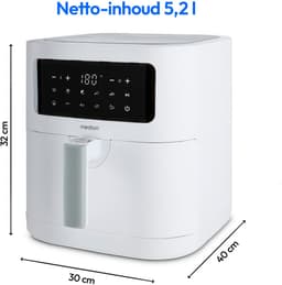 MEDION E40 XL heteluchtfriteuse (5,2 L, airfryer, 2 150 W, 9 automatische programma’s, bakfunctie, frituren zonder olie, touchbediening, LED-display), mat — thumbnail 5