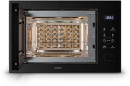 Klarstein Magnetron Velaire inbouwmagnetron met grill – 25 l, 850 W & 1200 W grill, 8 programma's, touchbediening, roestvrij staal, inbouwmagnetron, zwart - 25L - voor Keuken - Timer - RVS - Aluminium glas Display - Microwave — thumbnail 1
