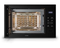 Klarstein Velaire inbouwmagnetron met grill – 25 l, 850 W magnetron & 1200 W grill, 8 programma's, touchbediening, roestvrij staal, inbouwmagnetron, zwart