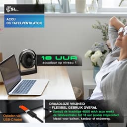 Draadloze USB Tafelventilator - Compact, Stil en Oplaadbaar — thumbnail 4