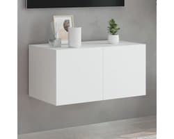 Wandmeubel voor televisie met LED verlichting - 60x35x31 cm - Wit