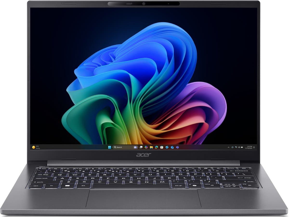 "Acer TravelMate X4 14 AI TMX414-51-TCO-55R3 Copilot+ PC Intel Core Ultra 5 226V Laptop 35,6 cm (14"") WUXGA 16 GB LPDDR5x-SDRAM 512 GB SSD Wi-Fi 7 (802.11be) Windows 11 Pro Grijs" — afbeelding 1