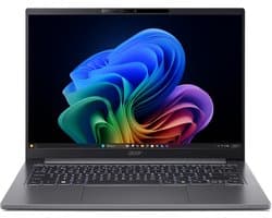 "Acer TravelMate X4 14 AI TMX414-51-TCO-55R3 Copilot+ PC Intel Core Ultra 5 226V Laptop 35,6 cm (14"") WUXGA 16 GB LPDDR5x-SDRAM 512 GB SSD Wi-Fi 7 (802.11be) Windows 11 Pro Grijs"