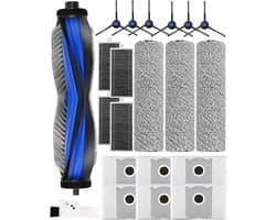 21stuks robotstofzuiger vervangingsonderdelen - geschikt voor Ecovacs Deebot x8 pro omni - met 6 stofzakken - 4 hepa filter - 6 zijborstels - 3 rolmoppen - 1 hoofdborstel - 1 borstel