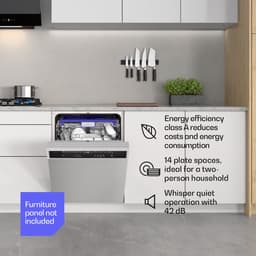 Klarstein Vaatwasser Verosteel inbouwvaatwasser 60 cm - 14 couverts, 9 programma's, stil 42 dB, energieklasse A, AquaStop, kinderslot, roestvrij staal, inbouwvaatwasser - Vaatwasmachine - voor Keuken - Energiezuinig - RVS - Dishwasher — thumbnail 8