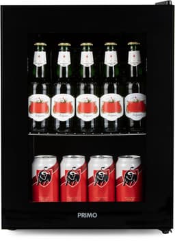 PRIMO PR193BC Drankkoelkast - Minibar - Mini Koelkast - Glazen deur - 33L - C - Zwart — thumbnail 1