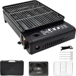 Draagbare cassettegrill - Campingbarbecueset met grillrooster en gasbrander — thumbnail 5