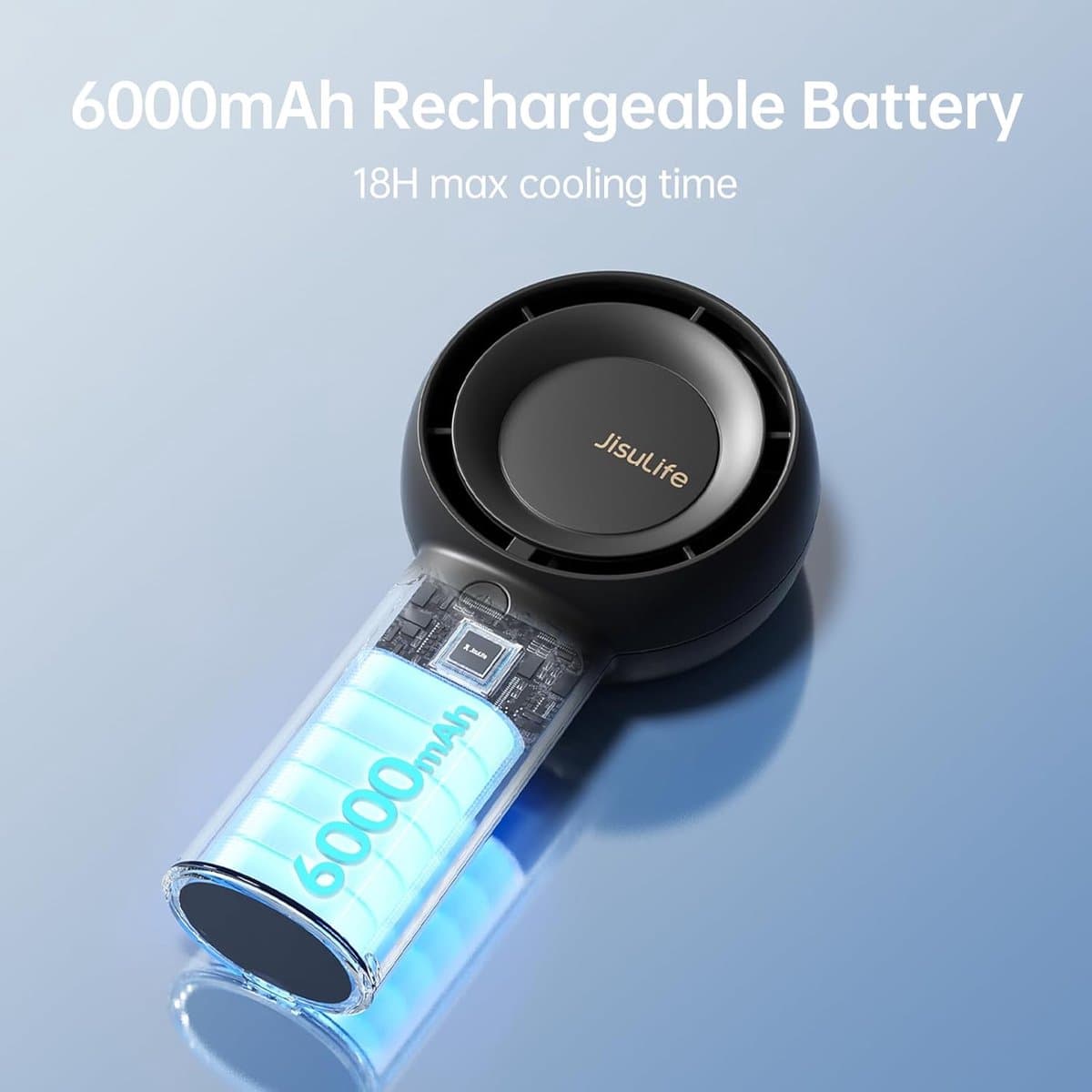 Draagbare Handheld Turbo Ventilator met 18U Koeltijd - USB Oplaadbaar, 5 Snelheden, Ideaal Voor Persoonlijk Gebruik — afbeelding 1
