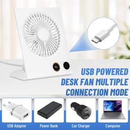 Draagbare Mini Tafelventilator met Afstandsbediening - 180° Kanteling, USB Oplaadbaar, Stil en Compact — thumbnail 3