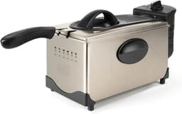 Elektrische Friteuse 2100W met 3L Inhoud, Temperatuurselectie en Geurfilter - Roestvrij Staal, Eenvoudig te Reinigen en Vaatwasmachinebestendig — thumbnail 1