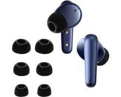 kwmobile 6x cover voor in-ear oortjes geschikt voor Anker Soundcore Liberty 4 NC - Vervangende oordopjes van siliconen in zwart - 3 maten