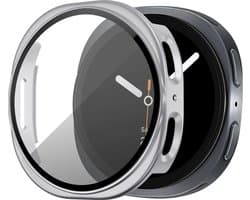 Bandz PC hard case hoesje met screenprotector - geschikt voor Samsung Galaxy Watch 8 - 40mm - beschermhoes van hard plastic - full cover (zilver)