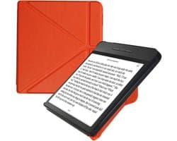 kwmobile e-reader hoesje geschikt voor Kobo Libra H2O hoes - Ereader flip case met standaard - E reader cover van kunstleer - In fruitig oranje