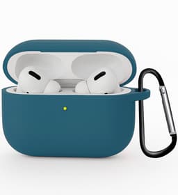 Hoesje Geschikt voor Apple Airpods Pro 3 - Siliconen Hoes met Clip - Silicone Case Cover - Donkerblauw — thumbnail 1