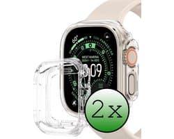 Hoesje - 2 Stuks Geschikt voor Apple Watch Ultra 3 (49 mm) - Extra Sterk - Siliconen Case Cover - Smartwatch Full Bumper Hoes - Transparant