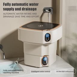 Draagbare mini-wasmachine 12L - Ideaal voor ondergoed en sokken - Opvouwbaar en Stille werking — thumbnail 3