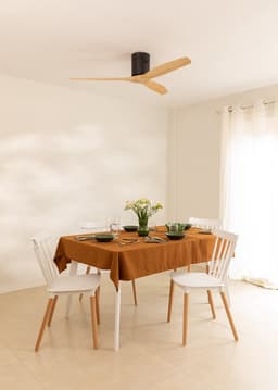 CREATE - Plafondventilator 40W silent 100% hout (Ø132cm) (ruimtes 10m²-25m²) - Zwart / Licht hout - Geen licht - Afstandsbediening - WIND CALM NATURAL WOOD — thumbnail 4