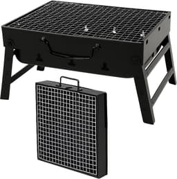 Cheqo® Opvouwbare Barbecue - Draagbare Houtskool Grill - Tafel Barbecue - Camping Barbecue - Gepoedercoat Staal - Compact En Lichtgewicht - Voor Strand En Park - Barbecue Voor Balkon - Kleine Draagbare Bbq — thumbnail 3