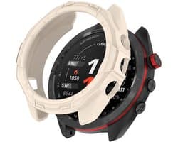 Strap-it Rugged TPU Beschermhoes (Beige) – Stevige schokbestendige case – duurzame bescherming – geschikt voor Garmin Approach S70 (42mm)