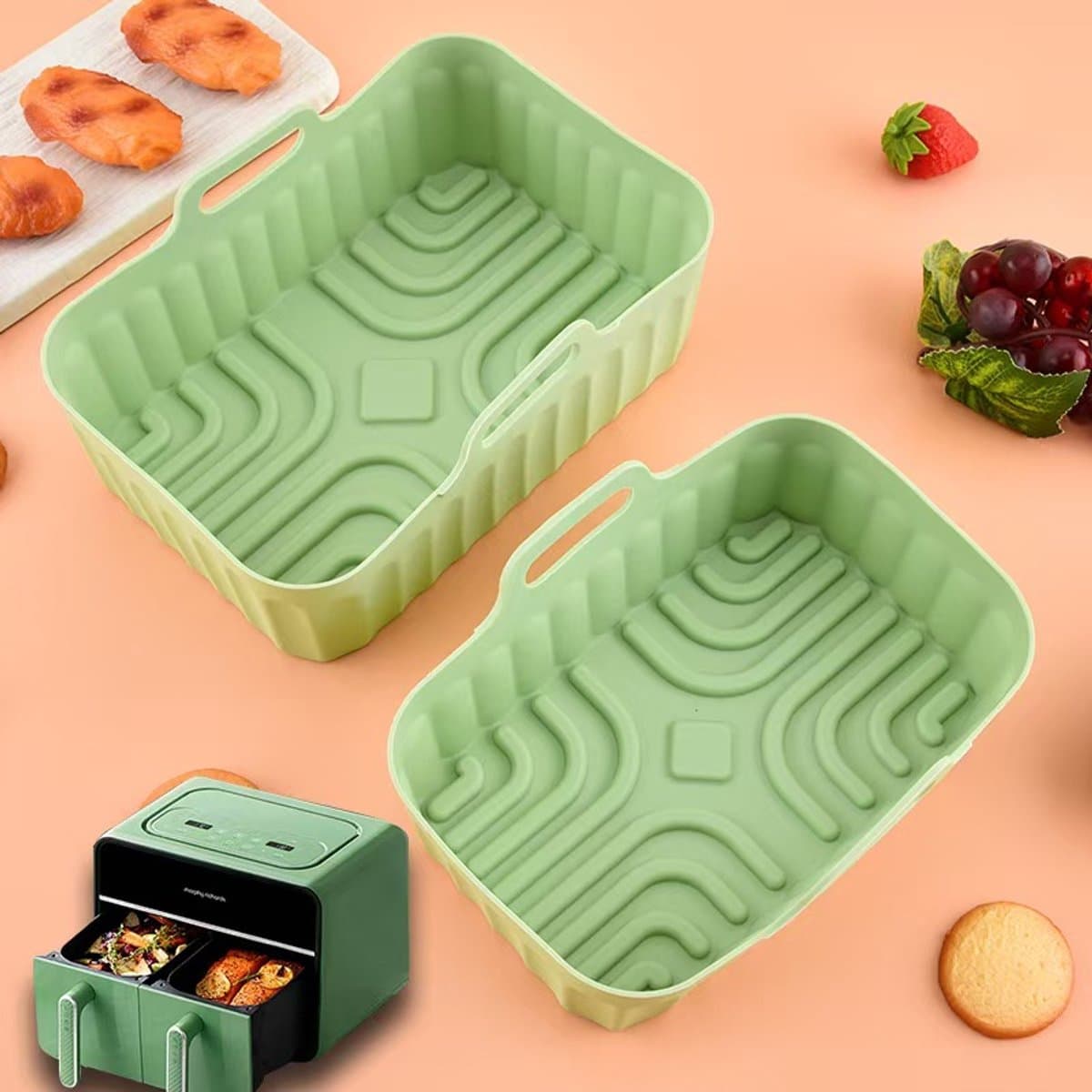 Geschikt voorNinja Foodi Max Dual Zone Air Fryer Accessories Set AF400EU/AF300EU/AF451EU met siliconen Air Fryer Mould Baking — afbeelding 1