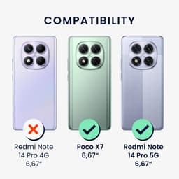 kwmobile metallic telefoonhoesje van TPU - geschikt voor Xiaomi Redmi Note 14 Pro 5G / Poco X7 - Flexible case voor smartphone - In metallic braam — thumbnail 3