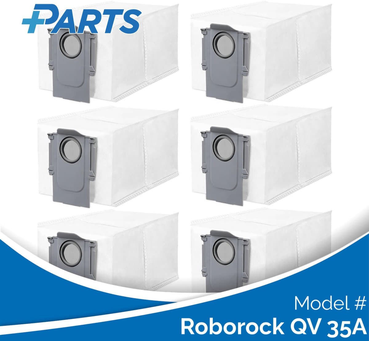 Roborock QV 35A Stofzakken (6 Stuks, Plus.Parts® alternatief voor 8.02.0239) — afbeelding 1