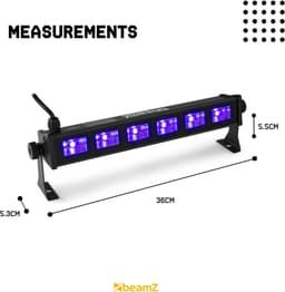 BeamZ BUV63 Blacklight bar met 6 UV LED's van 3W per LED — thumbnail 2
