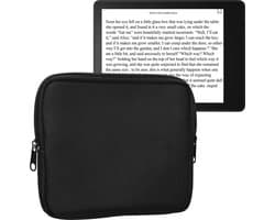kwmobile universele e-reader hoes geschikt voor 6,8-7" eReader hoesje - Stoffen cover voor eReader 17,5 x 14,7 cm - E reader sleeve met rits - In zwart