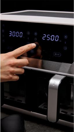 White-label® Dubbele Airfryer XXXL - Duo Heteluchtfriteuse - Geschikt voor Accessoires - 9L - Zilver — thumbnail 5