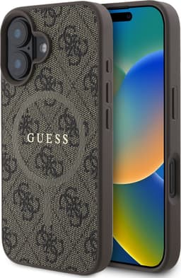 GUESS, Beschermhoes Geschikt voor Apple iPhone 16 Plus MagSafe Gedrukt 4G, Bruin — thumbnail 3