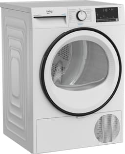 Beko B3T41230, Vrijstaand, Voorlader, Warmtepomp, Zwart, Wit, Draaiknop, Touch, Rechts — thumbnail 7