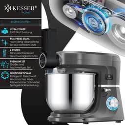 KESSER® Keukenmachine K-KM 3000 3in1 met Vleesmolen & Sapcentrifuge - Anthraciet — thumbnail 2