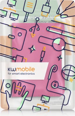kwmobile flip cover geschikt voor Kobo Clara BW / Colour - Case met magnetische sluiting en handvat - Hoes voor e-reader in neon roze - design — thumbnail 5