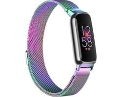 Milanees Smartwatch bandje - Geschikt voor Fitbit Inspire 3 Milanese band - regenboog - Strap-it Horlogeband / Polsband / Armband