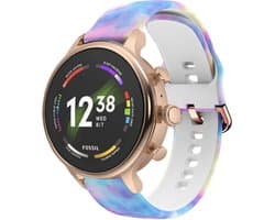 Strap-it Smartwatch siliconen bandje 18mm - geschikt voor Fossil Gen 5e 42mm / Gen 6 42mm - Huawei Watch GT 4 / 5 - 41mm / GT 5 Pro 42mm - Withings ScanWatch 2 - 38mm / ScanWatch Light / Steel HR - 36mm - Candy print