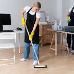 Stof- en borstelset - Stoffer en blik - Huishoudelijk schoonmaken - Met kamfilter - Lange steel - Meerkleurig — thumbnail 2