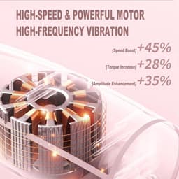 Mini-massagepistool - Draagbare spiertherapie, diepe weefselpercussiemassage voor atleten, pijnverlichting en herstel, stille technologie, 6 opzetstukken, voor mannen en vrouwen, wit — thumbnail 2