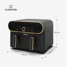 Heteluchtfriteuse - Airfryer - Gezond Koken - Dubbele Kamer - 11 Liter - Zwart Goud — thumbnail 3
