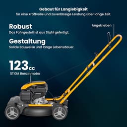 Mulchgrasmaaier - Handgrasmaaier Benzine - Gazon Onderhoud - Zonder Aandrijving - 45 cm Maaibreedte - Metaal — thumbnail 4