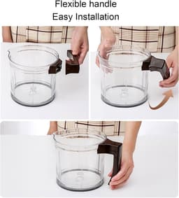 Keukenmachine met mand - Handmatige vleesmolen - Groenten hakken - Stille drie versnellingen - 2500 ml capaciteit - Zilver — thumbnail 3