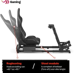 VDD Gaming On Sim Racing Cockpit – Black on Black - Aluminium — thumbnail 4