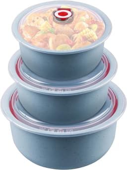 SnelShoppen - 3-delige Magnetron Tafelware Set met Deksel: Magnetron Opbergdozen 260/480/900 ml, Magnetron Multikom Brooddoos voor Vaatwasser, Magnetr — thumbnail 1