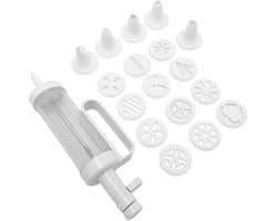 Koekjespers - Deegspuit - Koekjes Bakken - Multifunctioneel - 27 cm - Wit